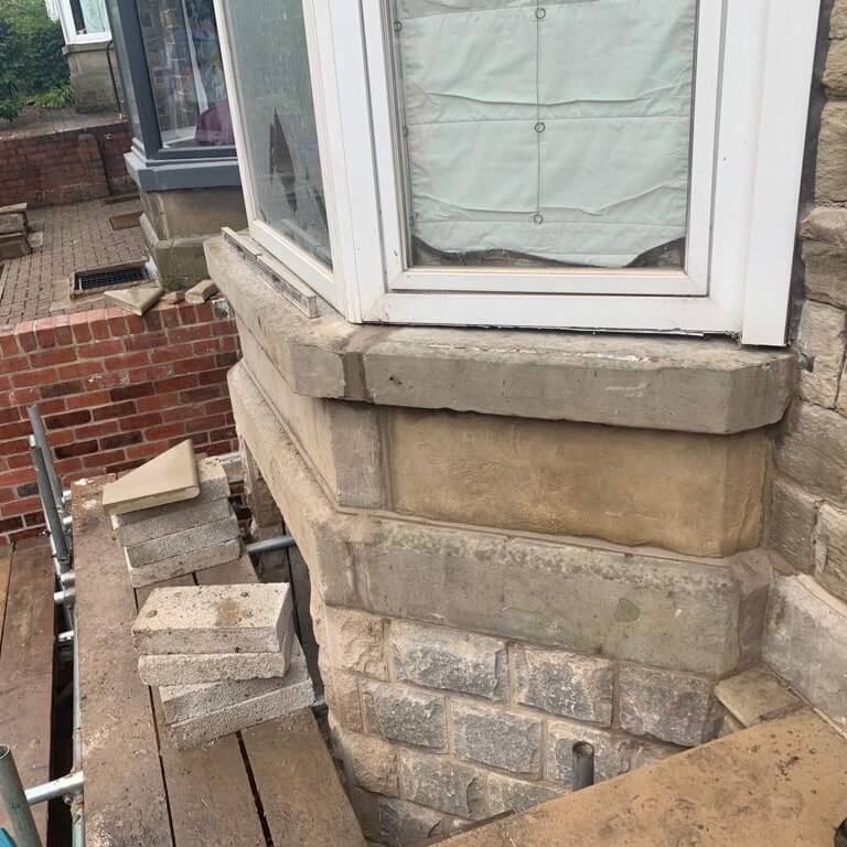 Angled Stone Quoins In Building Process by Buxton Architectural Stone