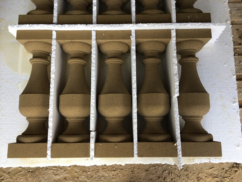Balusters for Chatsworth House CNC stone plan view carved by Buxton Architectural Stone