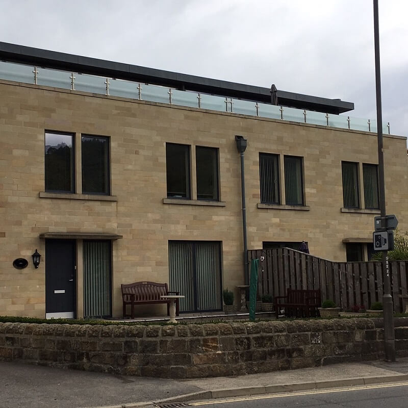 Matlock Green Ashlar Cladded Building supplied by Buxton Architectural Stone