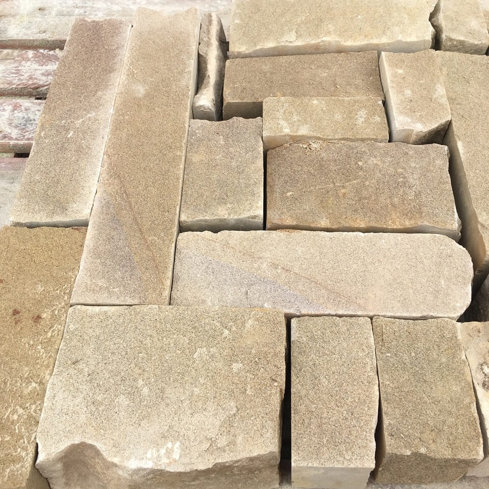 Sandstone blocks manufactured by Buxton Architectural Stone