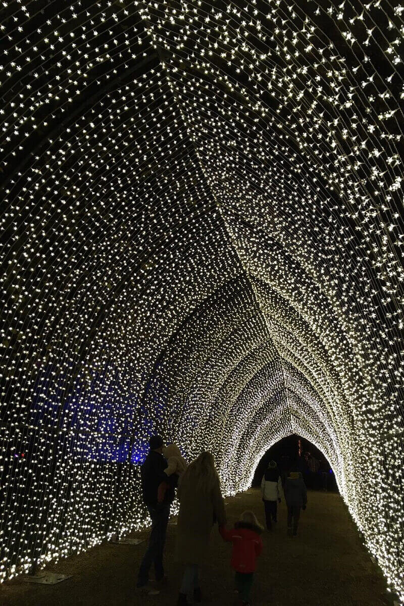 Buxton Architectural Natural Stone Belton House Christmas Lights Arch Walkway