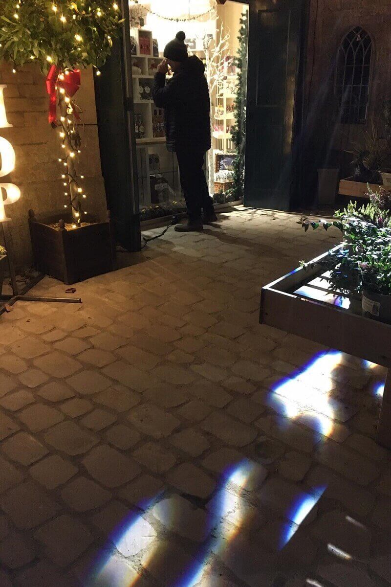 Buxton Architectural Natural Stone Belton House Christmas Lights Courtyard Shop