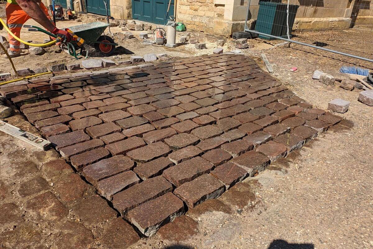 Buxton Architectural Natural Stone Belton House Courtyard Setts Relaying Project